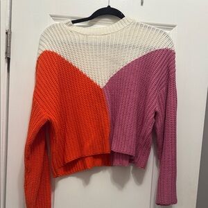 Sincerely Jules Colorblock Sweater - Orange, Purple, Cream